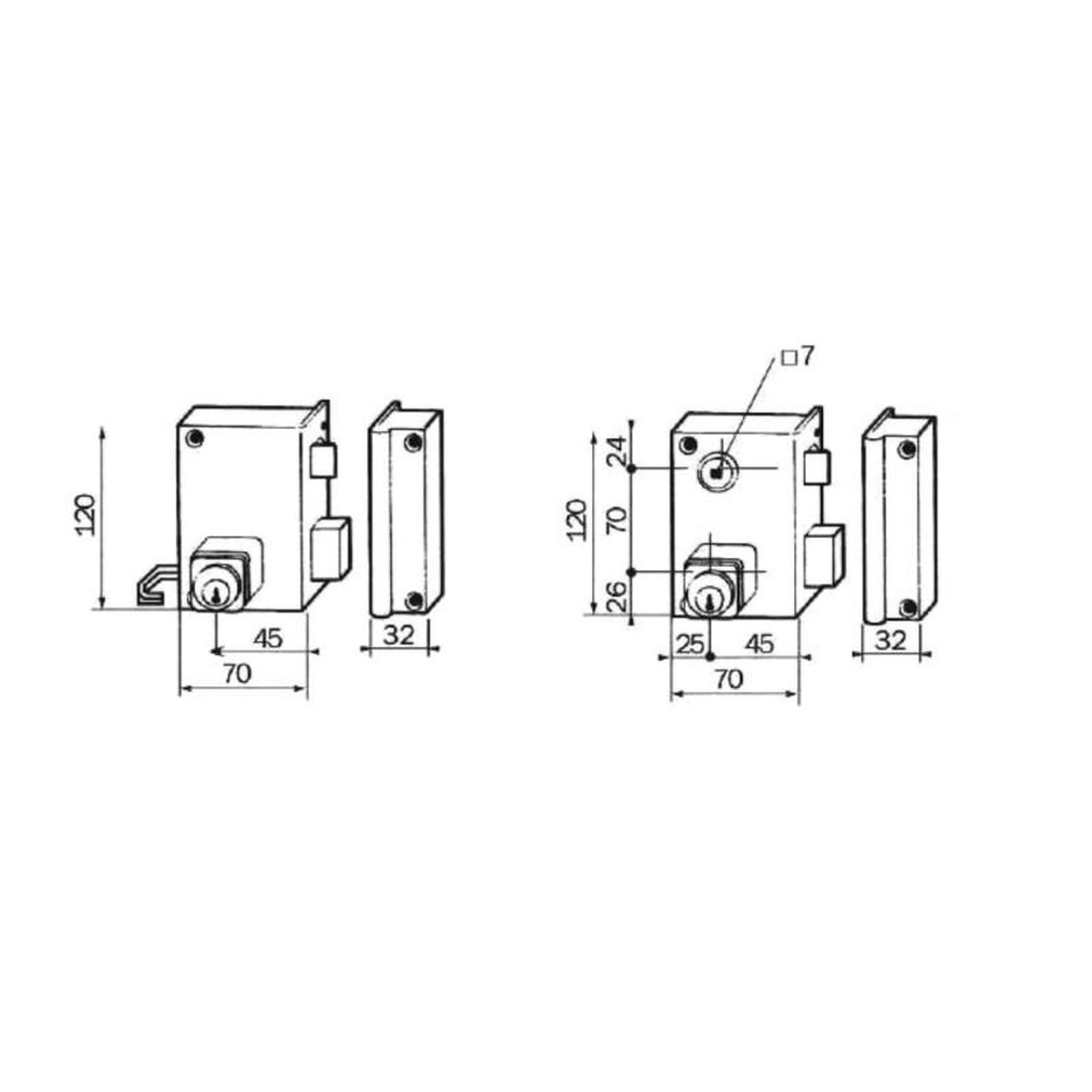 Voir la diapositive 2 : BRICARD Serrure monopoint en applique ALPHA cylindre rond Vertical tirage droite BRICARD 450110