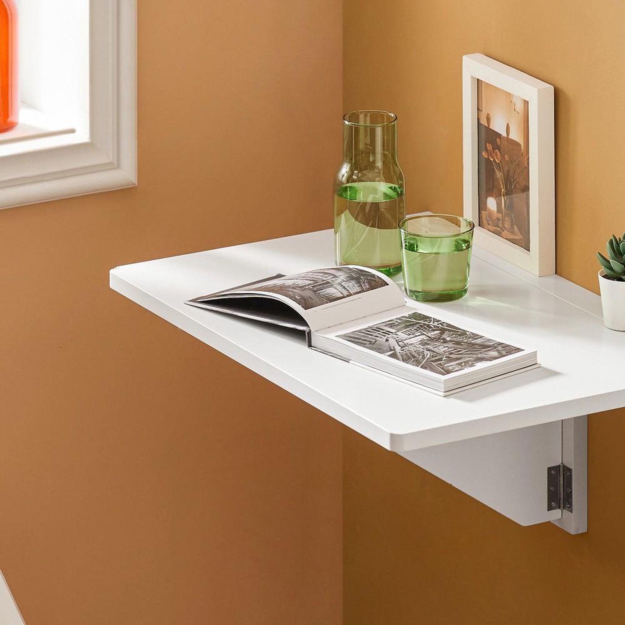 Voir la diapositive 5 : SOBUY SoBuy - Table murale extensible pliante - Minimaliste - FWT03
