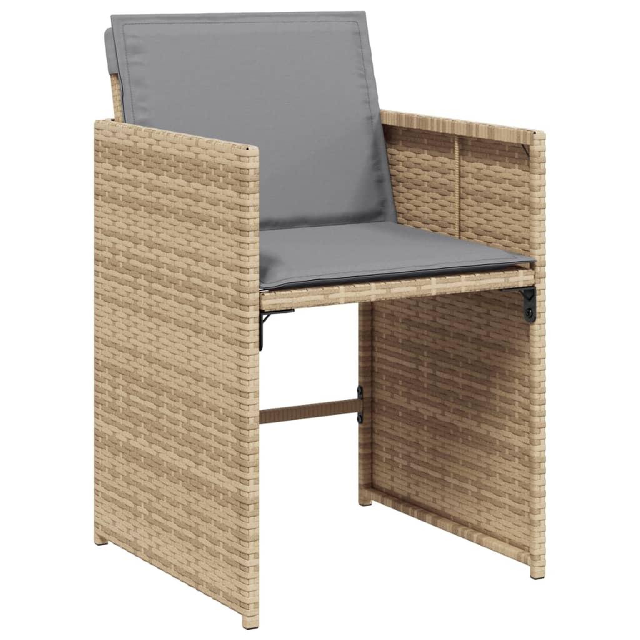 Voir la diapositive 4 : VIDAXL Ensemble a manger de jardin coussins 13 pcs melange beige rotin