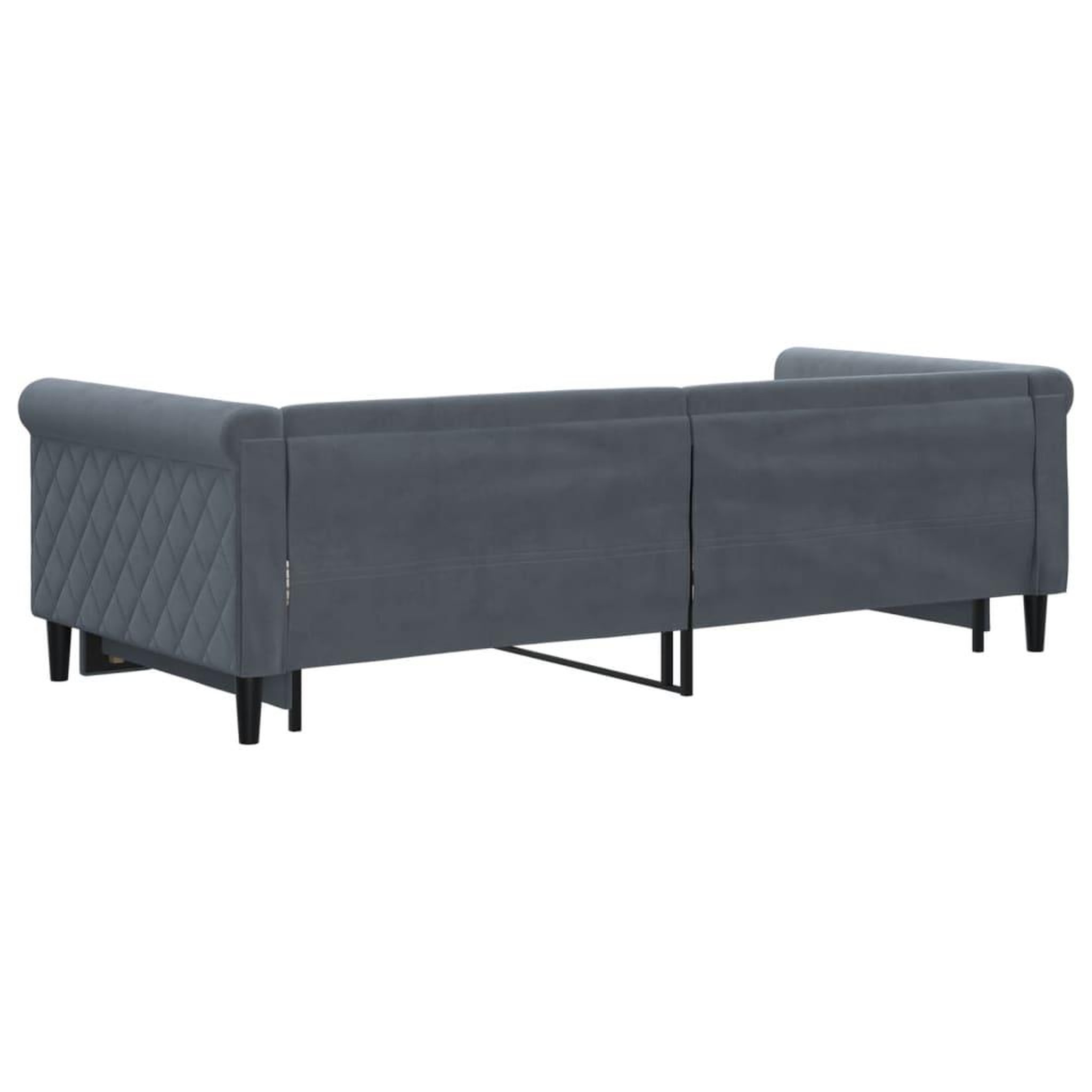 Voir la diapositive 5 : VIDAXL Lit de jour avec gigogne sans matelas gris fonce 90x200 cm