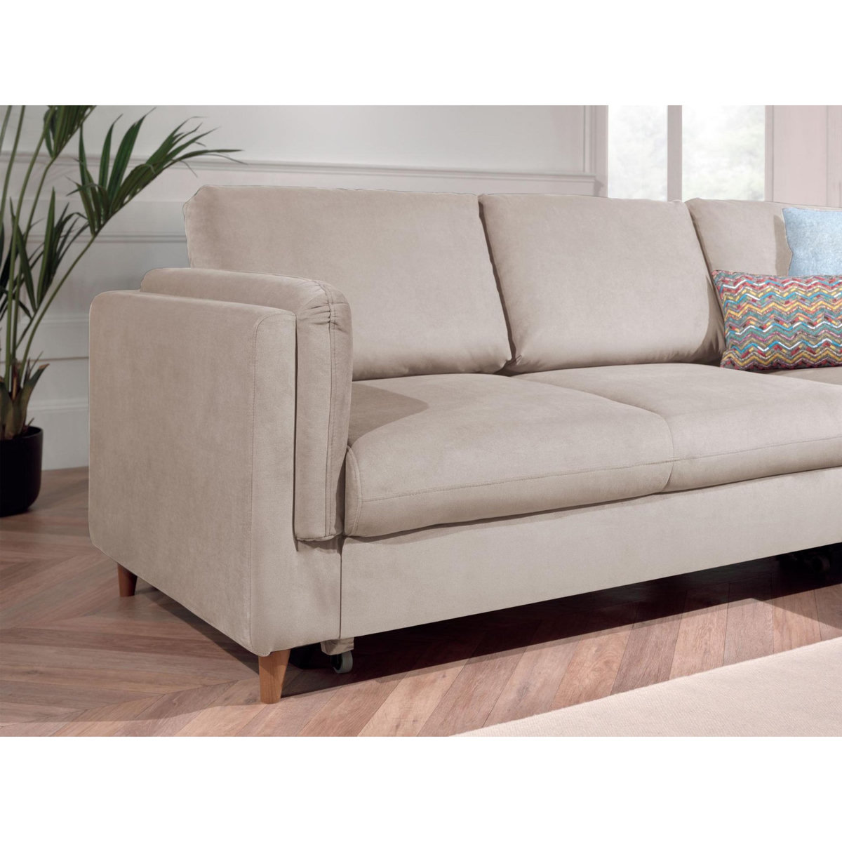 LISA DESIGN Brooke - canapé d'angle droit - convertible - 5 places - en velours