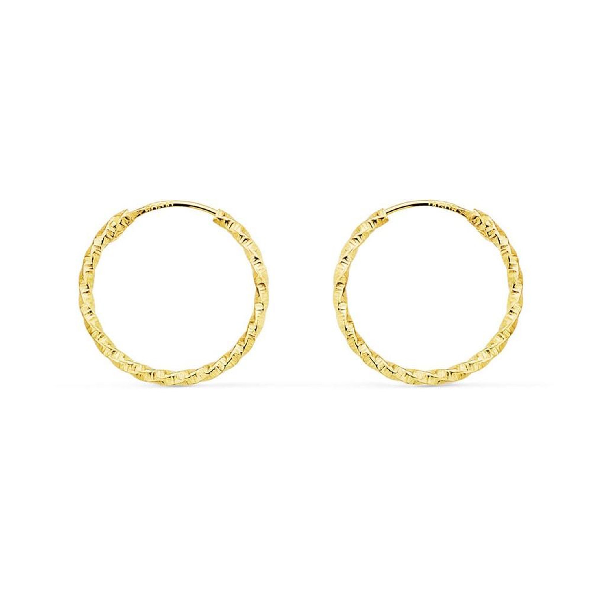 L'ATELIER D'AZUR Boucles d'Oreilles Créoles Or 18 Carats 750/000 Jaune - Torsadées