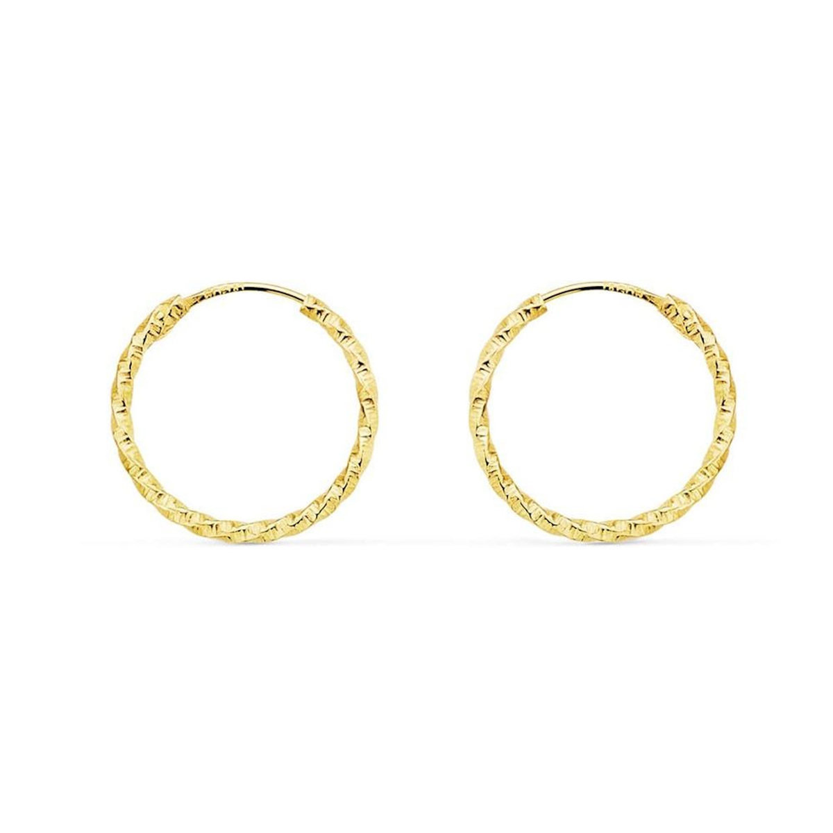 L'ATELIER D'AZUR Boucles d'Oreilles Créoles Or 18 Carats 750/000 Jaune - Torsadées