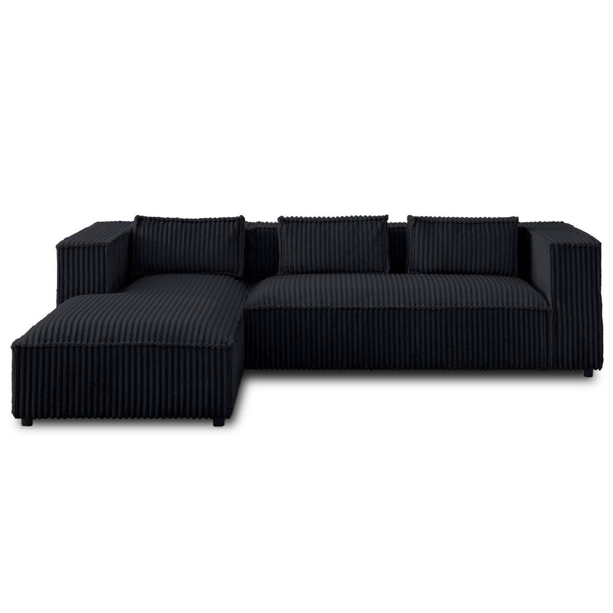 LISA DESIGN Stella - canapé d'angle gauche - 4 places - en velours côtelé grosses côtes