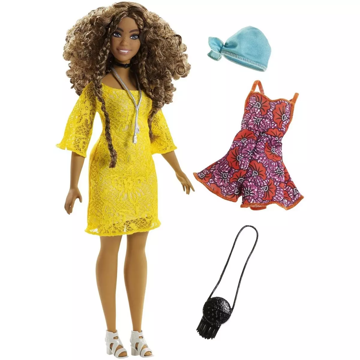 BARBIE Fashionistas et Tenues robe jaune Barbie 