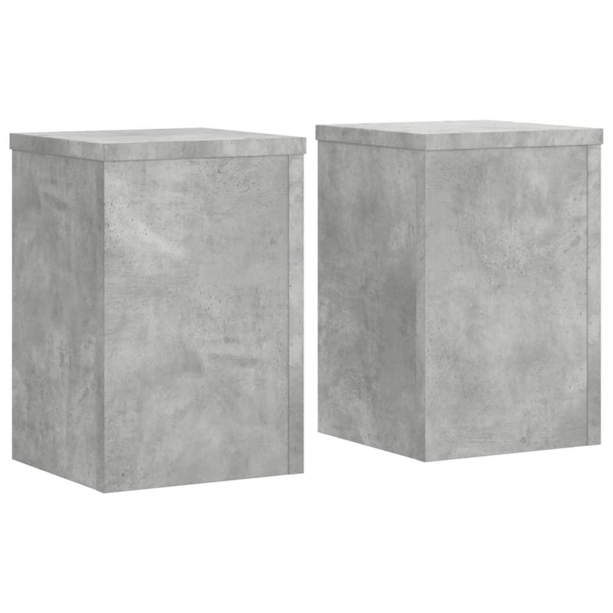 VIDAXL Supports pour plantes 2 pcs gris beton bois d'ingenierie