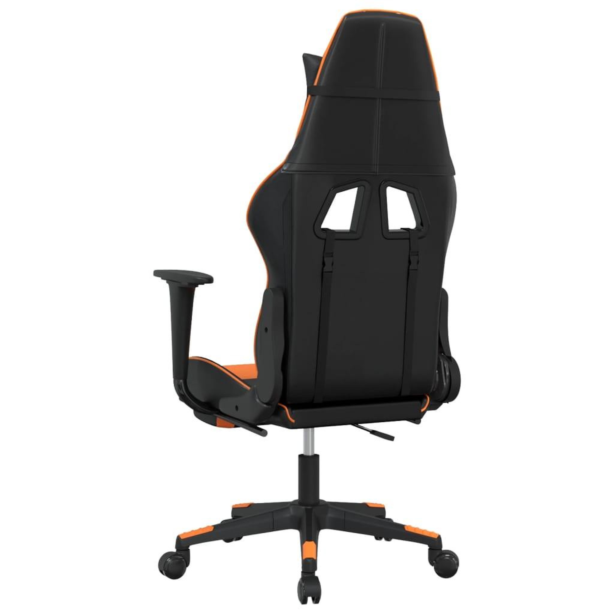 Voir la diapositive 5 : VIDAXL Chaise de jeu avec repose-pied Noir et orange Similicuir