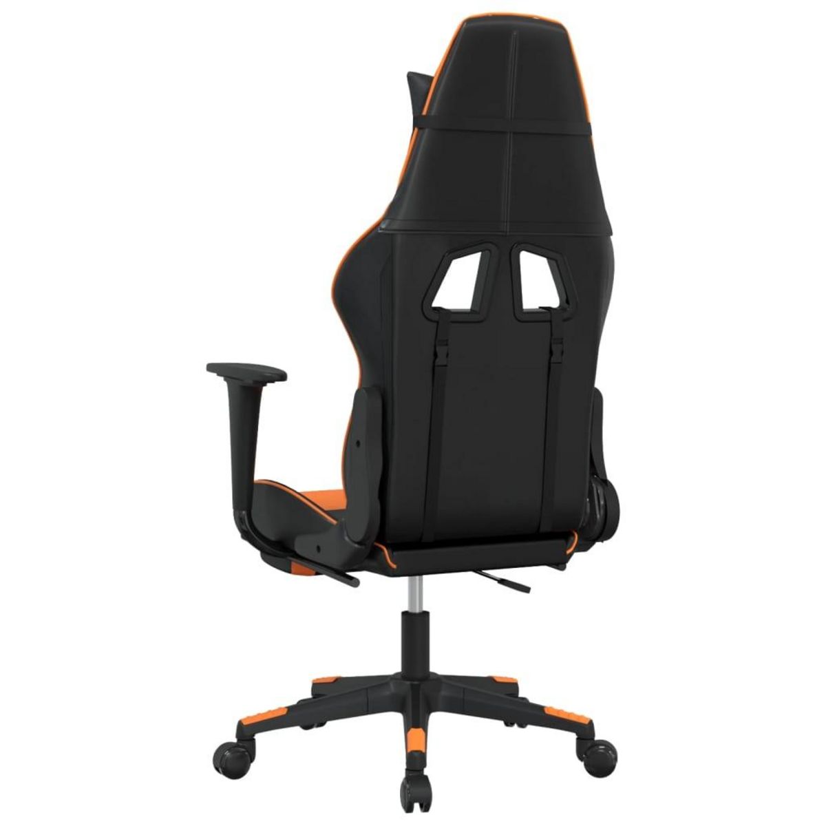 VIDAXL Chaise de jeu avec repose-pied Noir et orange Similicuir