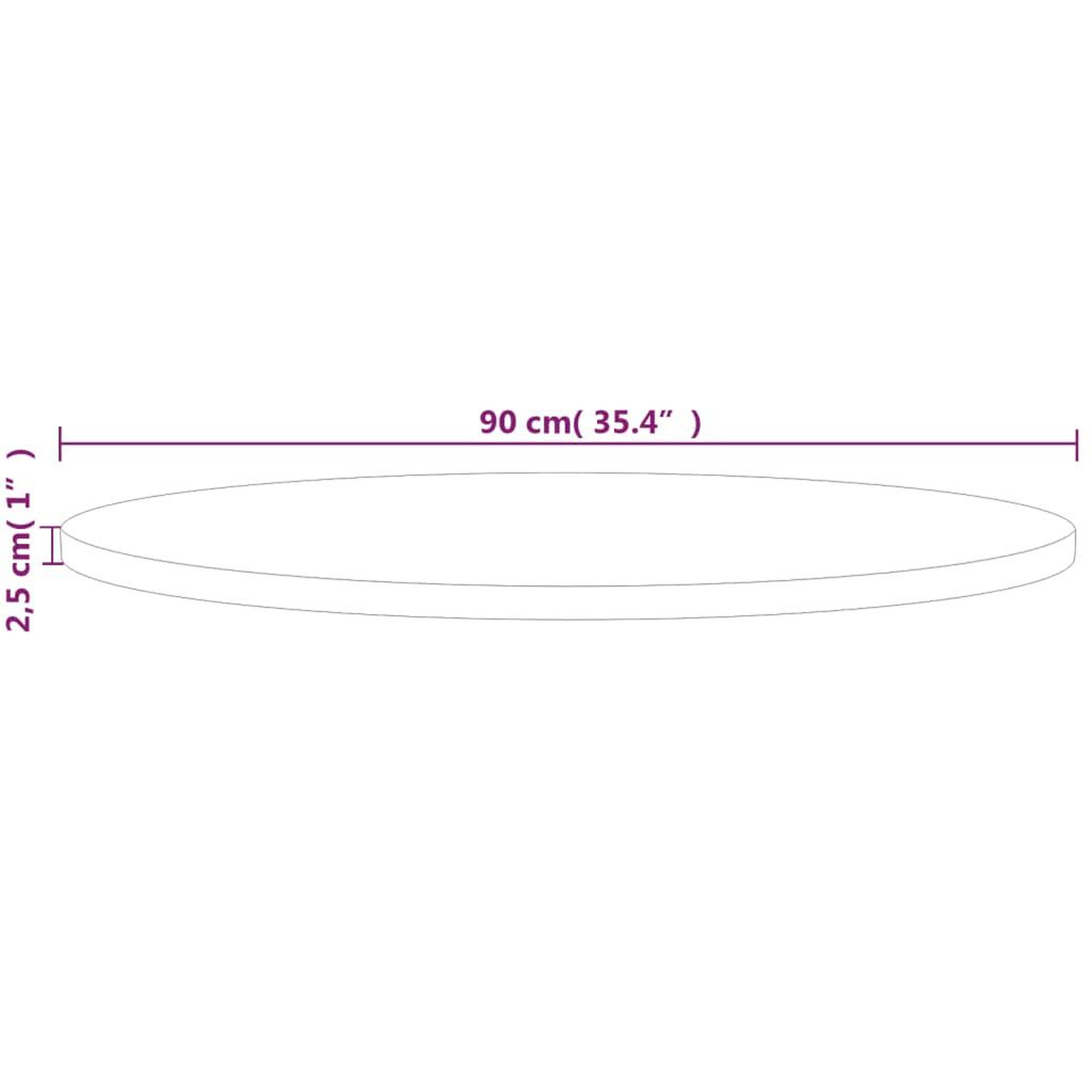 Voir la diapositive 5 : VIDAXL Dessus de table rond Ø90x2,5 cm Bois de chene massif non traite