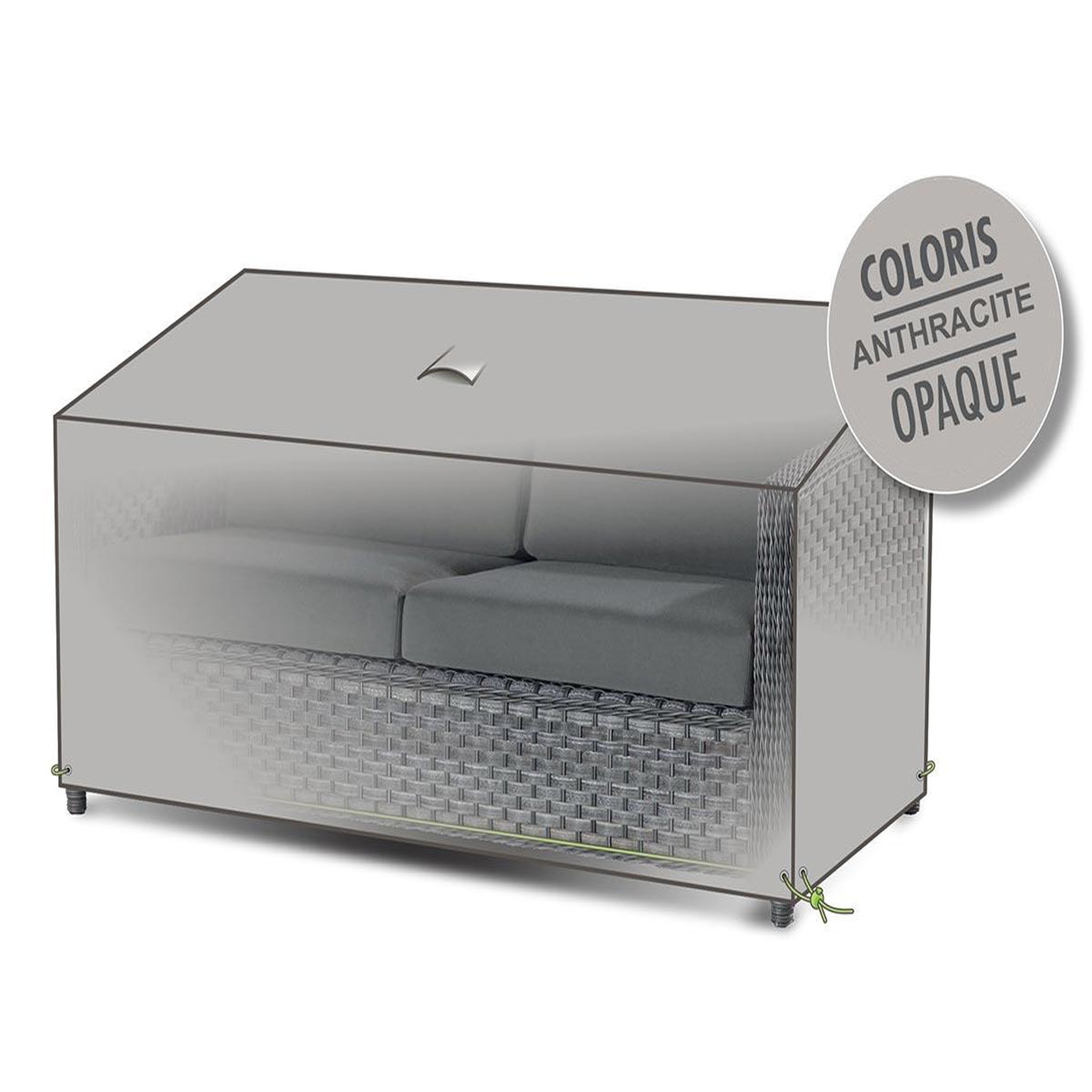 Jardiline Housse de protection cover air pour canapé de jardin 2 places  - 145 x 85 x 70 cm - jardiline
