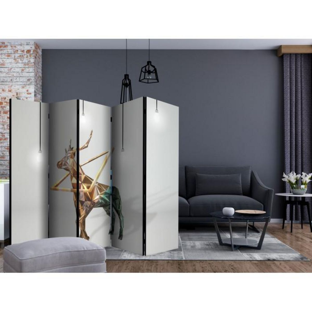 Paris Prix Paravent 5 Volets  Deer 3D  172x225cm