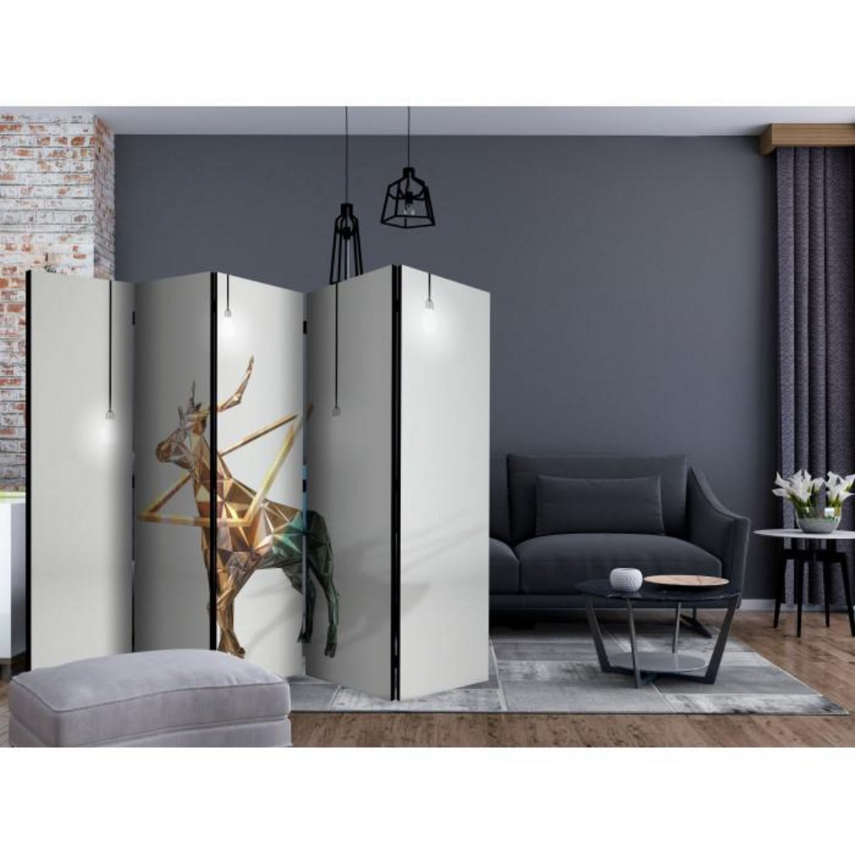 Paris Prix Paravent 5 Volets  Deer 3D  172x225cm