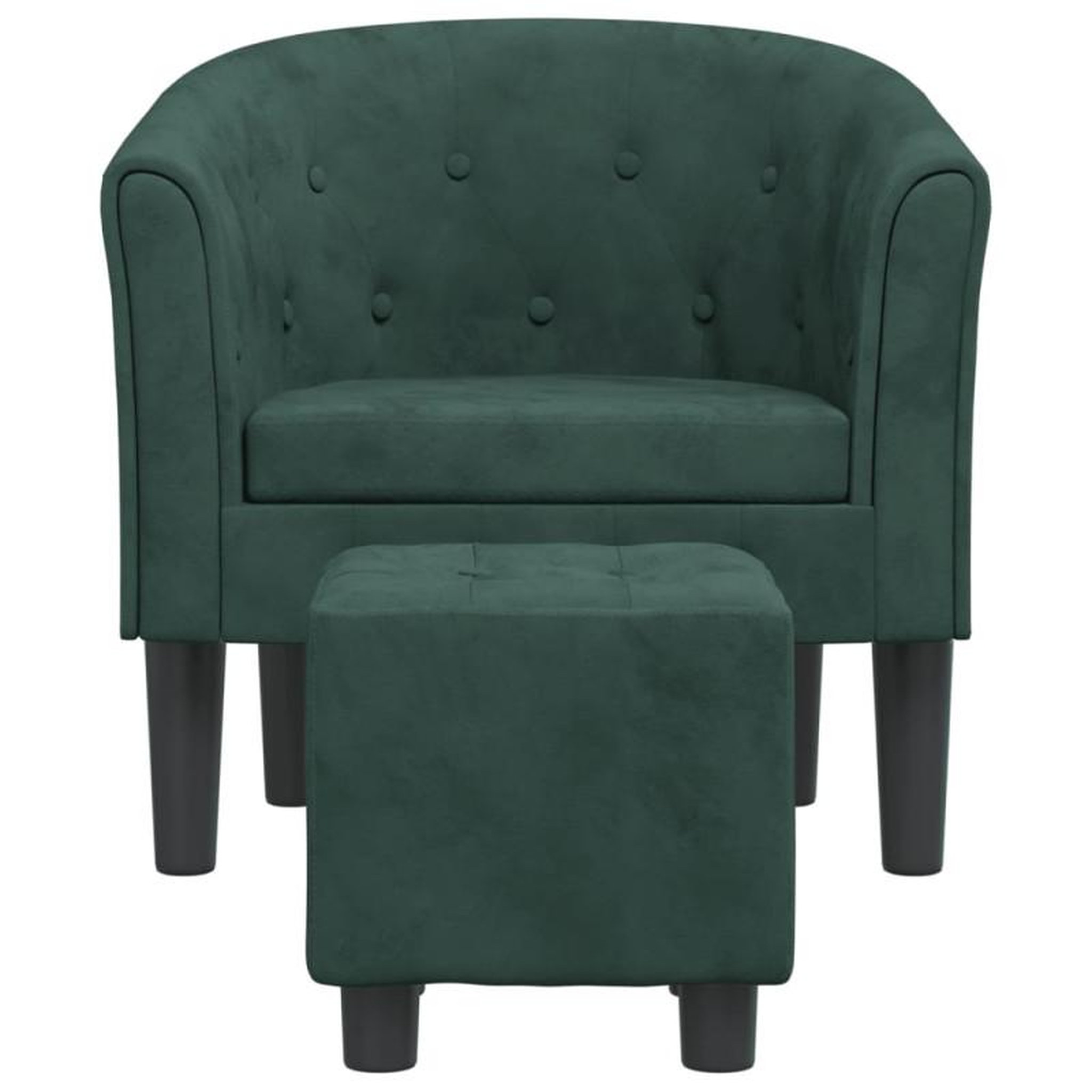 Voir la diapositive 3 : VIDAXL Fauteuil avec repose pied vert foncé velours