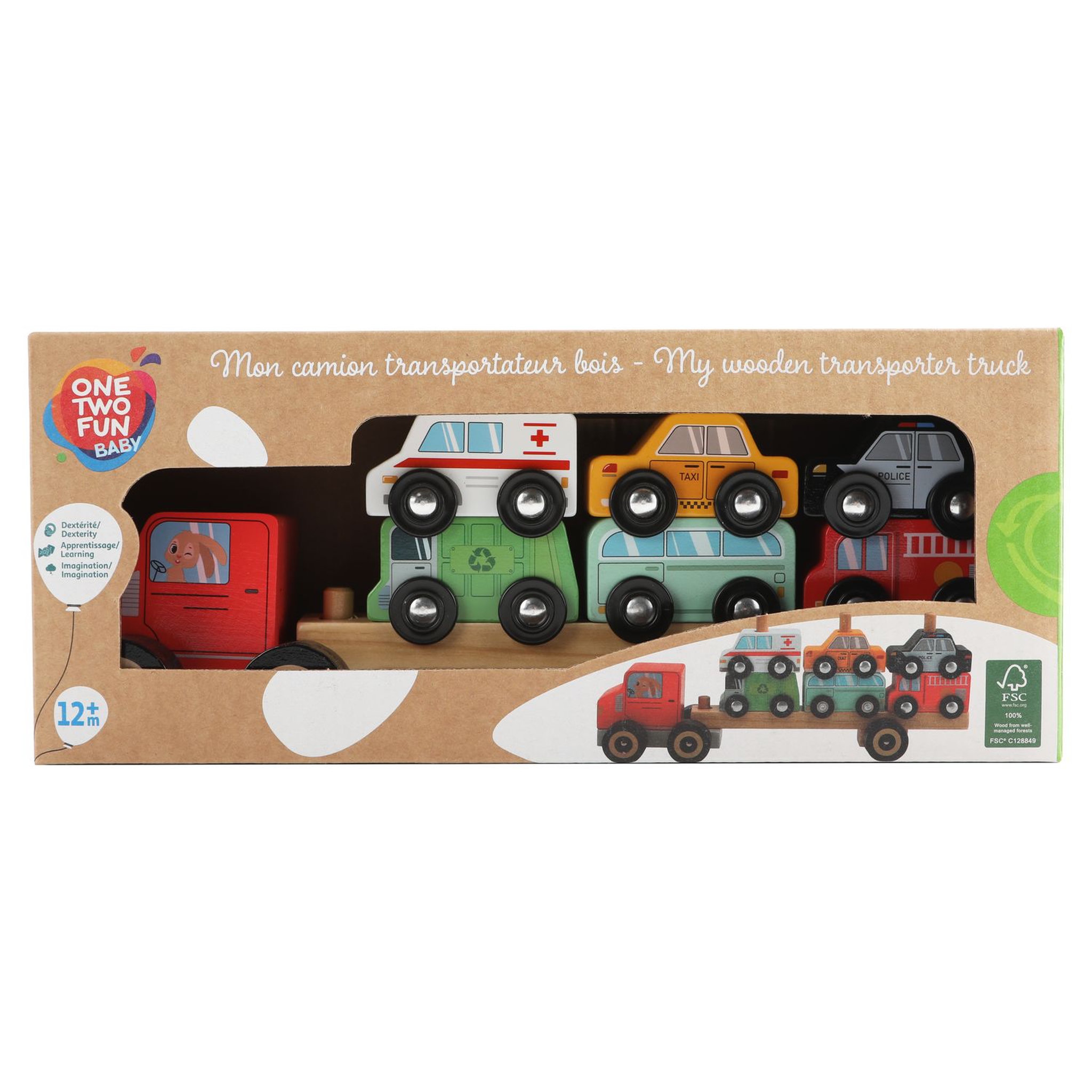 Voir la diapositive 2 : One Two Fun Mon camion remorque Leoen Bois FSC