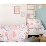 COTE DECO Parure housse de couette enfant coton 57 fils CLARA. Coloris disponibles : Multicolore