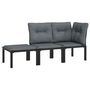 Voir la diapositive 2 : VIDAXL Salon de jardin 3 pcs noir et gris resine tressee