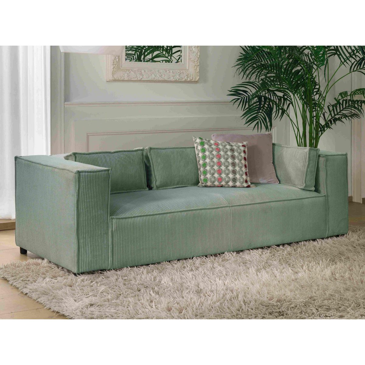 LISA DESIGN Stella - canapé fixe 3 places - en velours côtelé - style contemporain