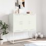 Voir la diapositive 3 : VIDAXL Buffet haut blanc 100,5x39x107 cm acier