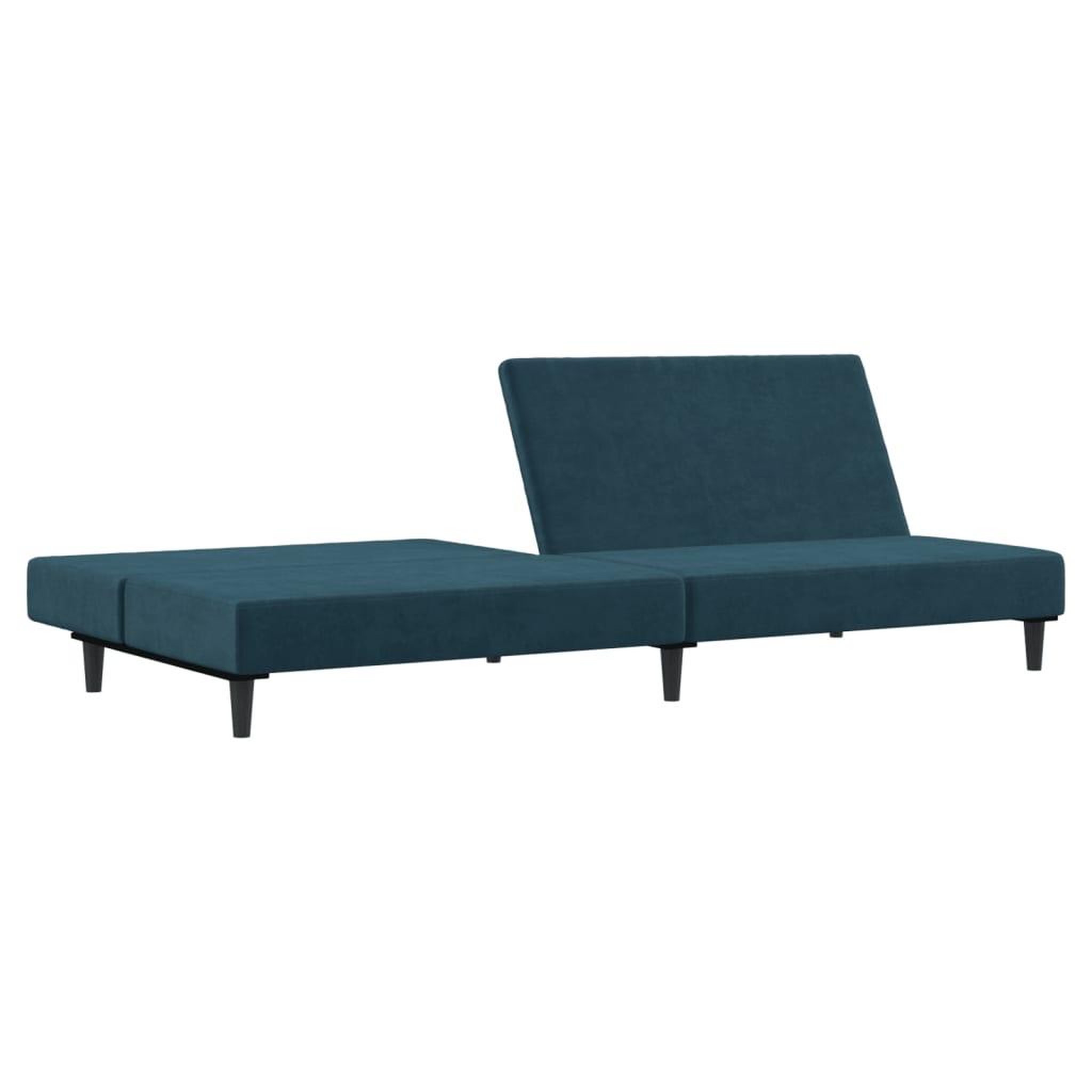 Voir la diapositive 4 : VIDAXL Canape-lit a 2 places Bleu Velours