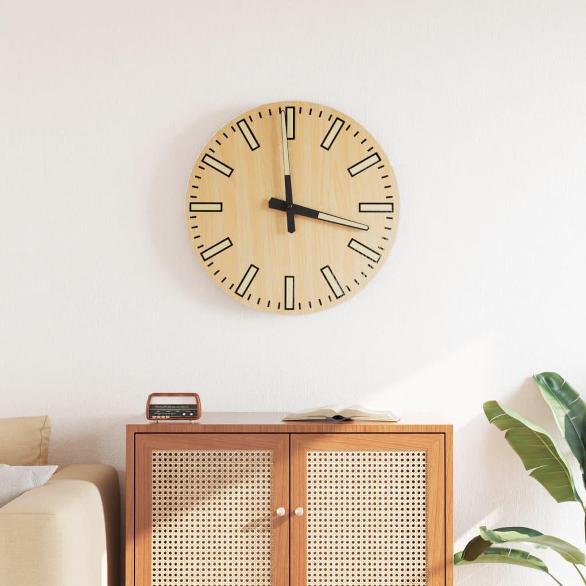 VIDAXL Horloge murale avec aiguilles lumineuses jaune Ø30 cm