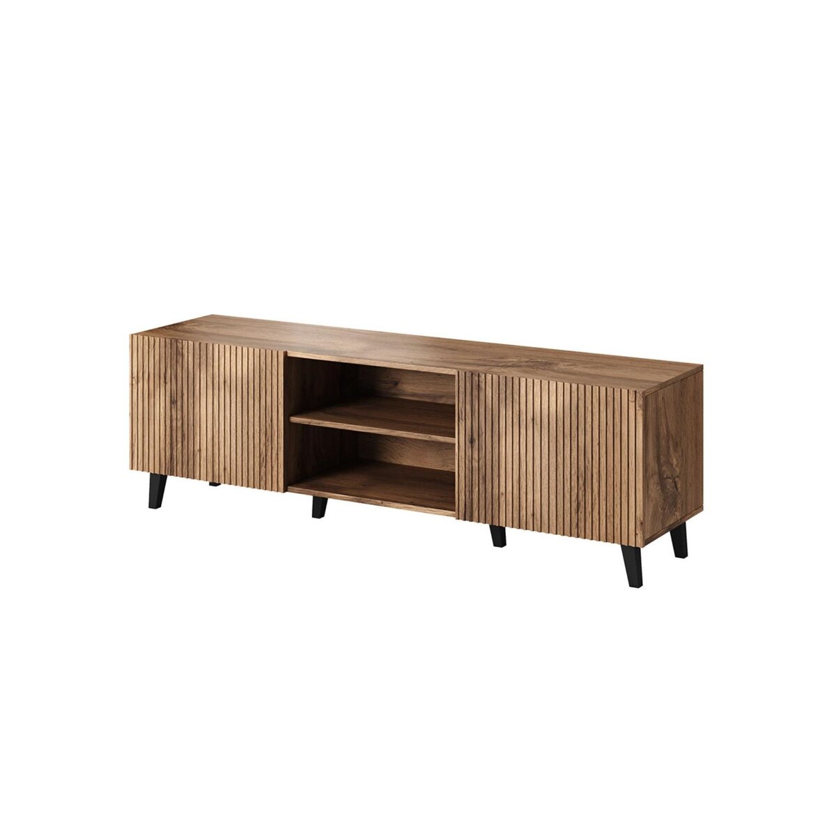 BEST MOBILIER Come - meuble tv - effet bois - 2 portes et 2 niches - 150 cm