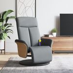 VIDAXL Fauteuil inclinable de massage et repose-pieds gris clair tissu