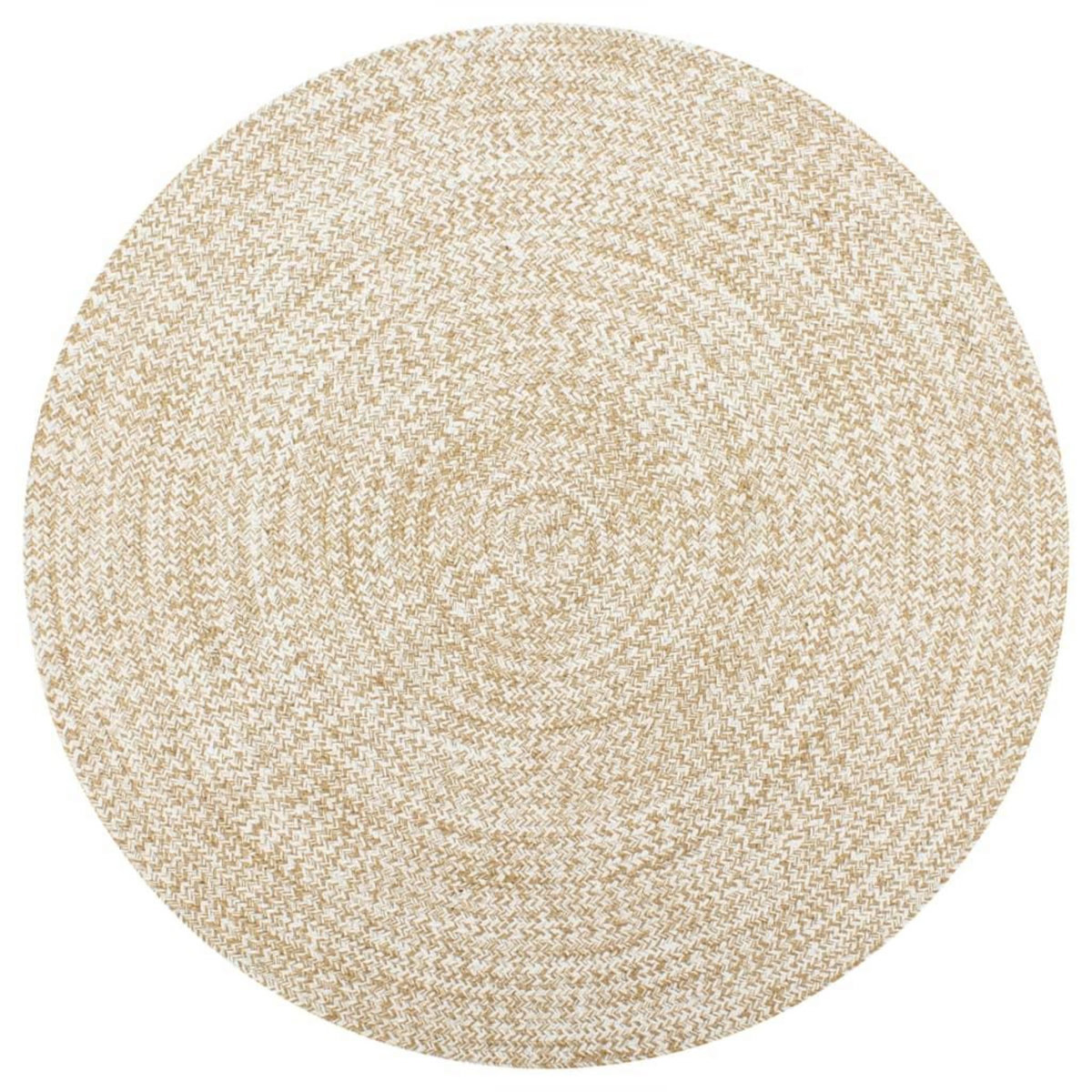VIDAXL Tapis fait a la main Jute Blanc et naturel 150 cm