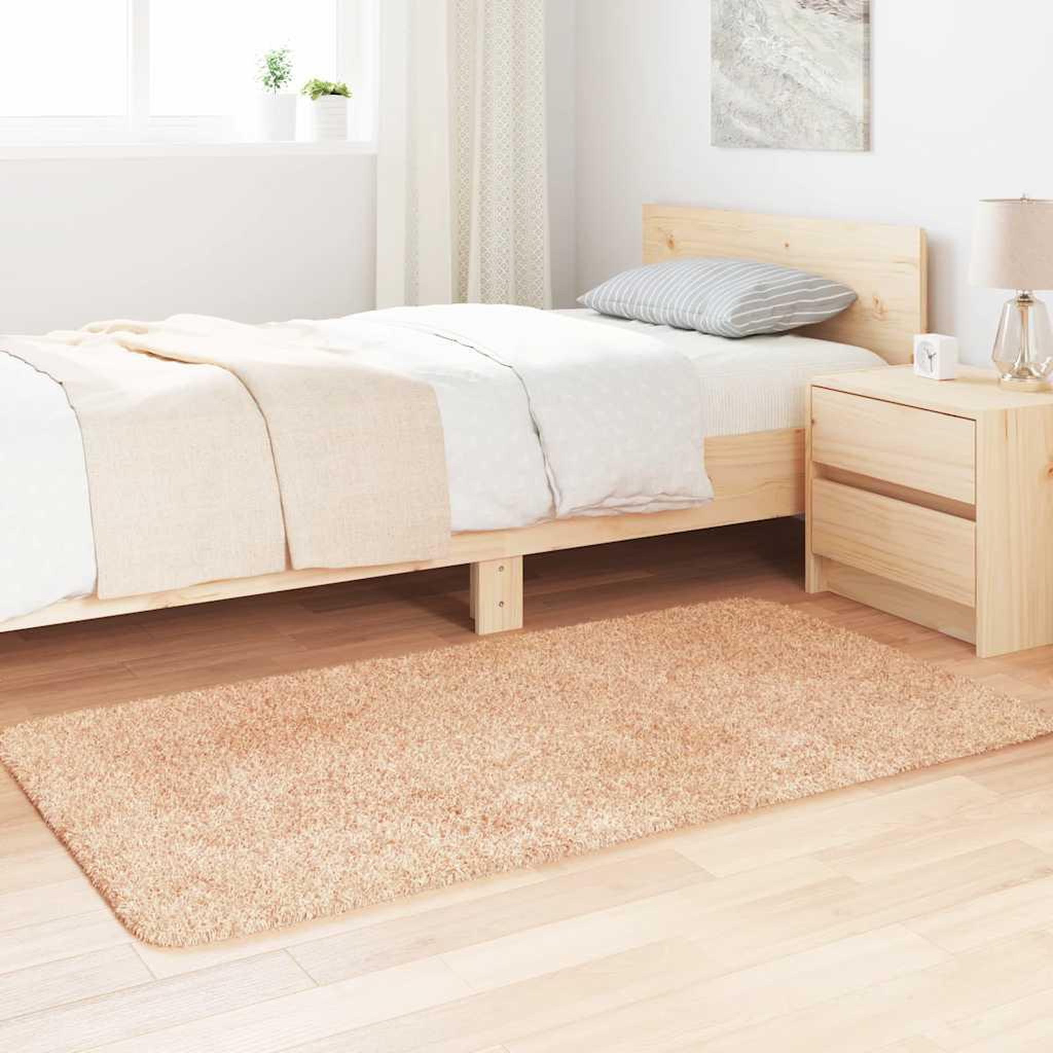 Voir la diapositive 3 : VIDAXL Tapis Shaggy a poils longs NAVARRA beige 80x150 cm polyester