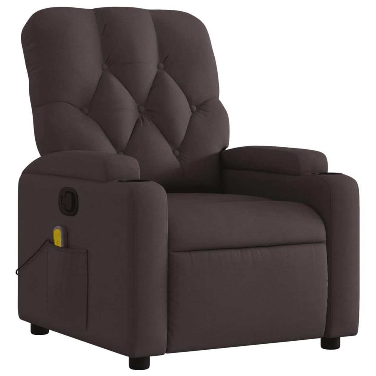 VIDAXL Fauteuil de massage inclinable Marron fonce Tissu