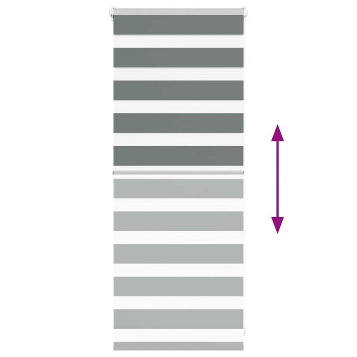 VIDAXL Store zebre gris fonce largeur du tissu 50,9 cm polyester