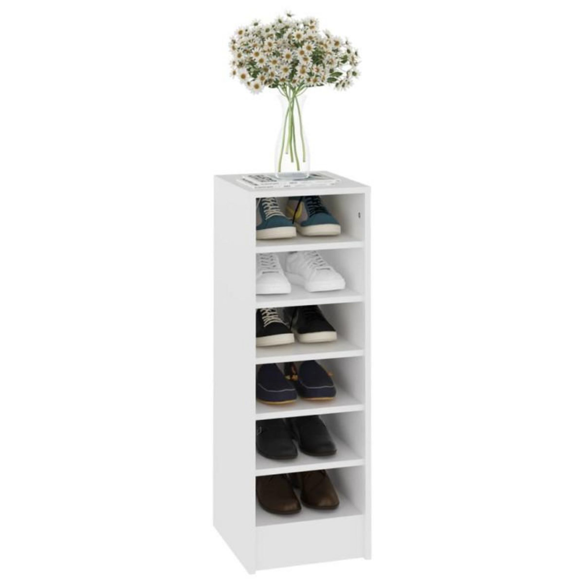 VIDAXL Armoire à chaussures Blanc 31,5x35x90 cm Bois d ingénierie