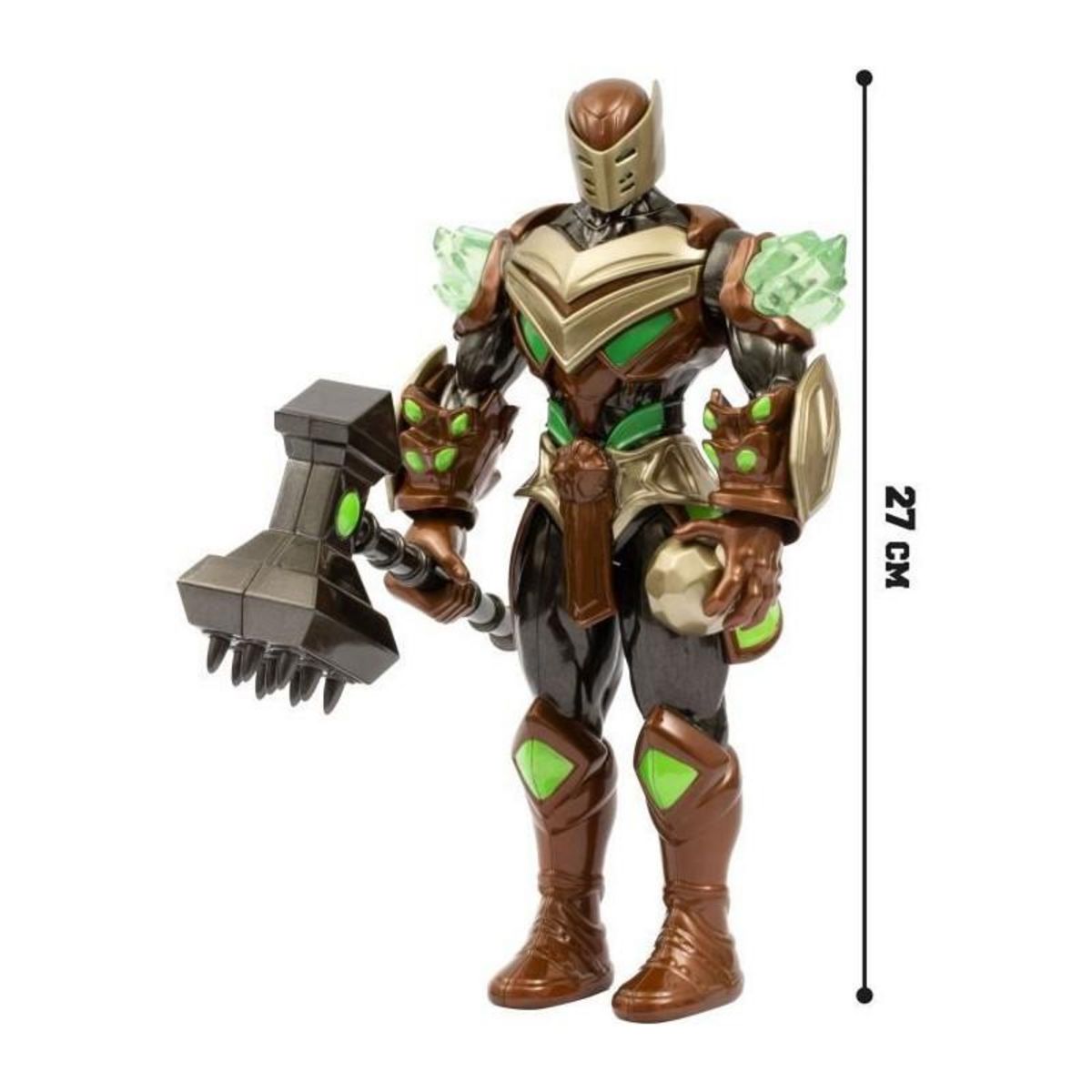 GENERIQUE Figurine articulée - GORMITI - Gormiti avec attaque lumineuse Terre - Rockard - 27 cm - a partir de 4 ans - GRV074