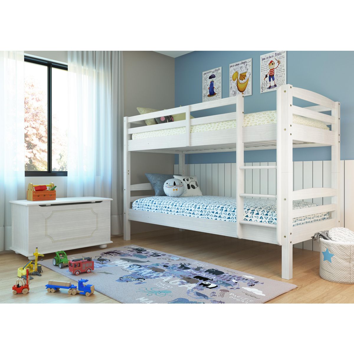 Lit supersposé  en bois massif 90 x 200cm RICK