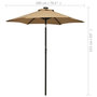 Voir la diapositive 6 : VIDAXL Parasol de jardin avec lumieres LED taupe 200x211 cm aluminium