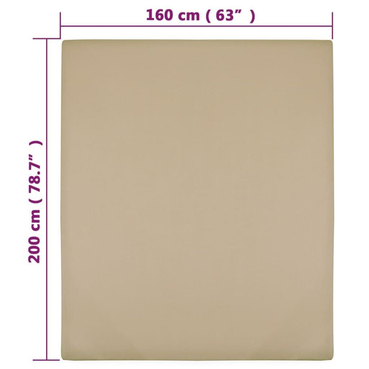 VIDAXL Draps-housses Jersey 2 pcs Taupe 160x200 cm Coton