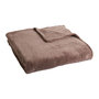 Voir la diapositive 2 : ACTUEL Plaid, couvre-lit, jeté de canapé uni douceur en polyester 240 g/m²