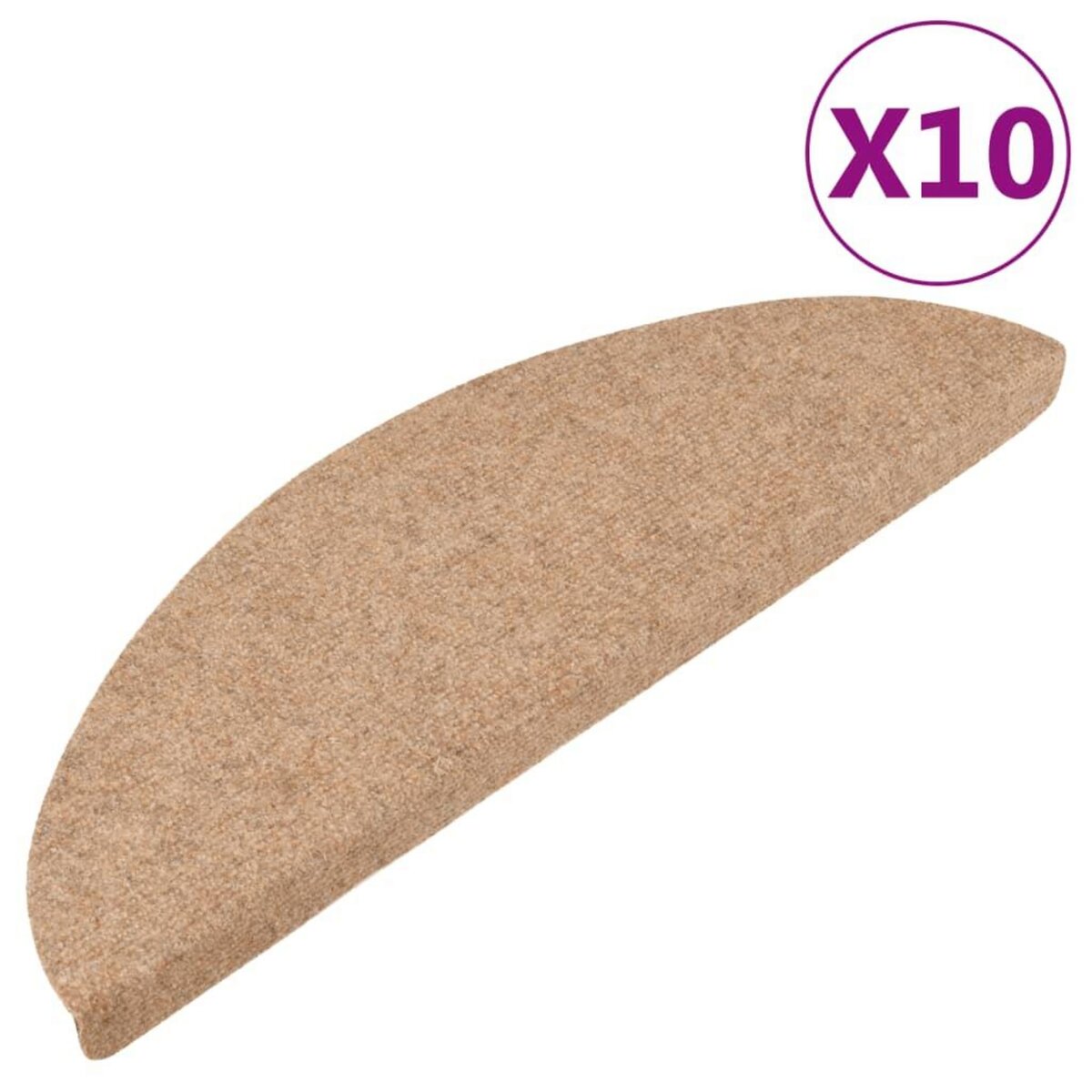 VIDAXL Tapis d'escalier autocollants 15 pcs 56x17x3 cm Beige