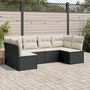 Voir la diapositive 1 : VIDAXL Salon de jardin 6 pcs avec coussins noir resine tressee