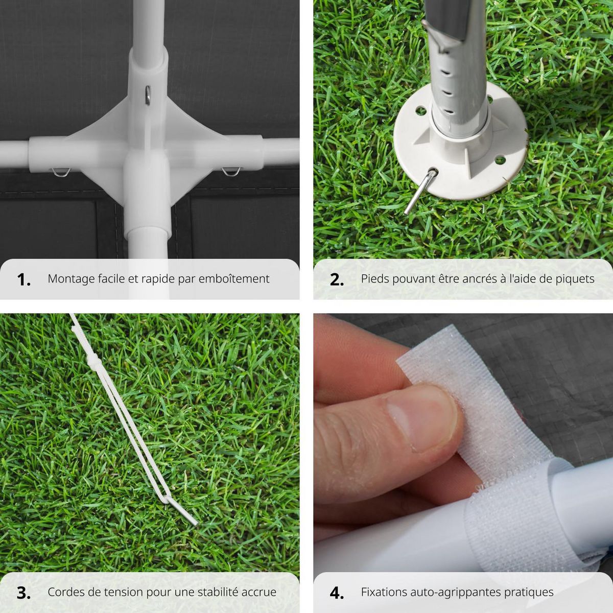 tectake Tonnelle Vivara 6 x 3 m avec 5 éléments latéraux