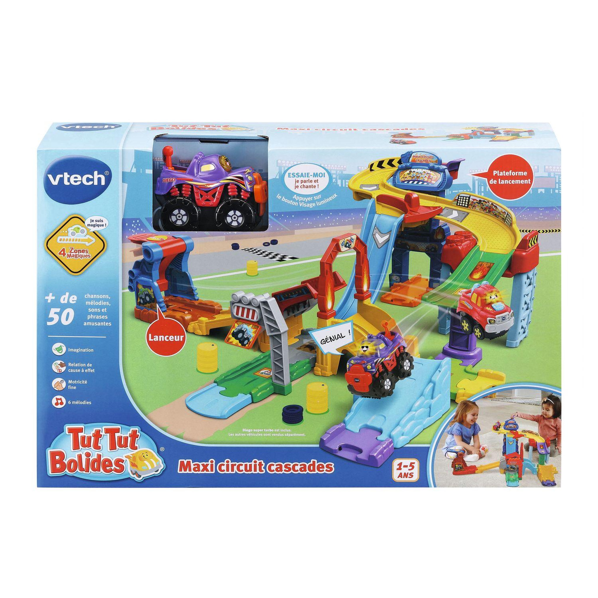 Voir la diapositive 3 : VTECH Maxi circuit cascade + Diego super Turbo - Tut Tut Bolides