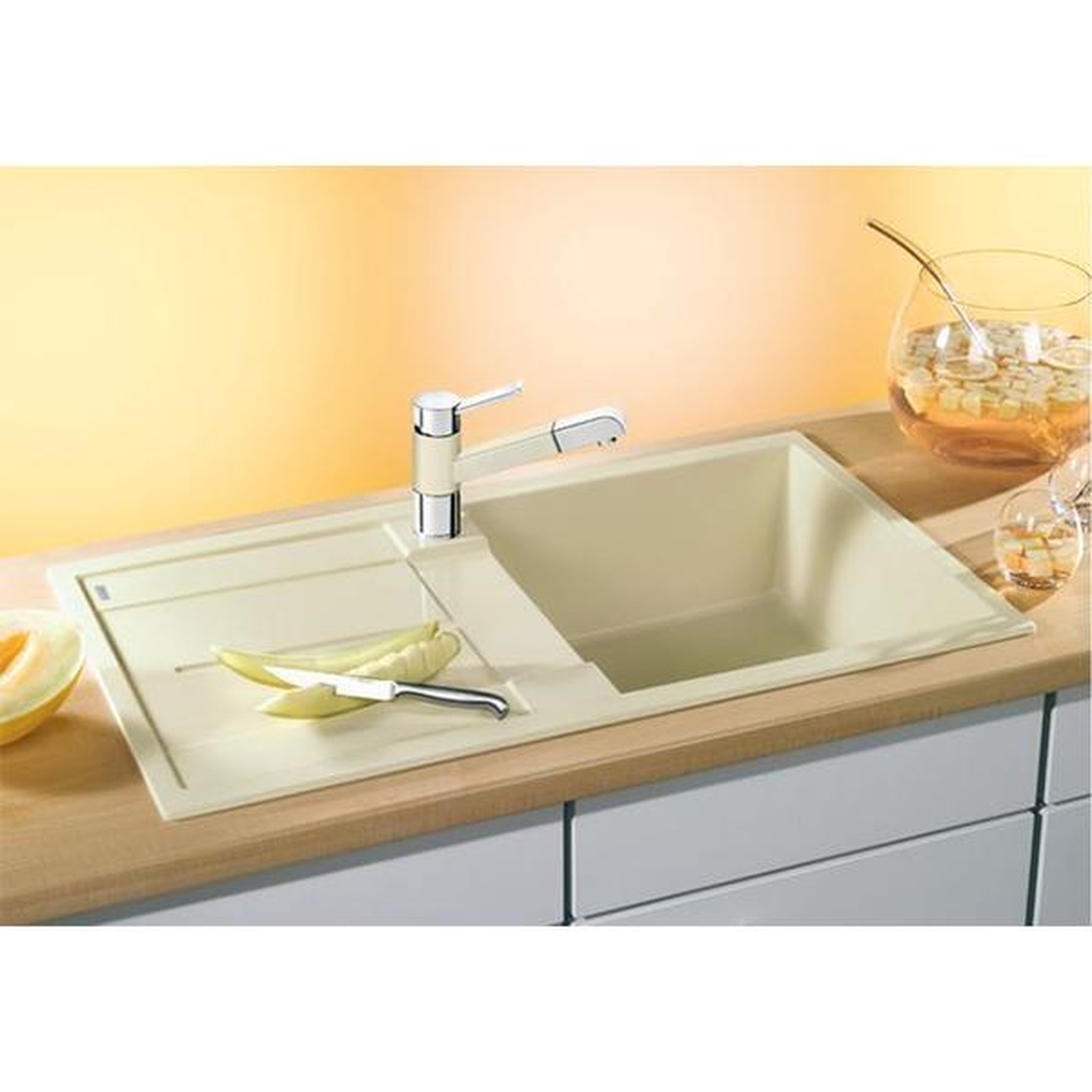 Voir la diapositive 2 : Blanco Evier à encastrer 50cm manuel anthracite avec siphon - 513221