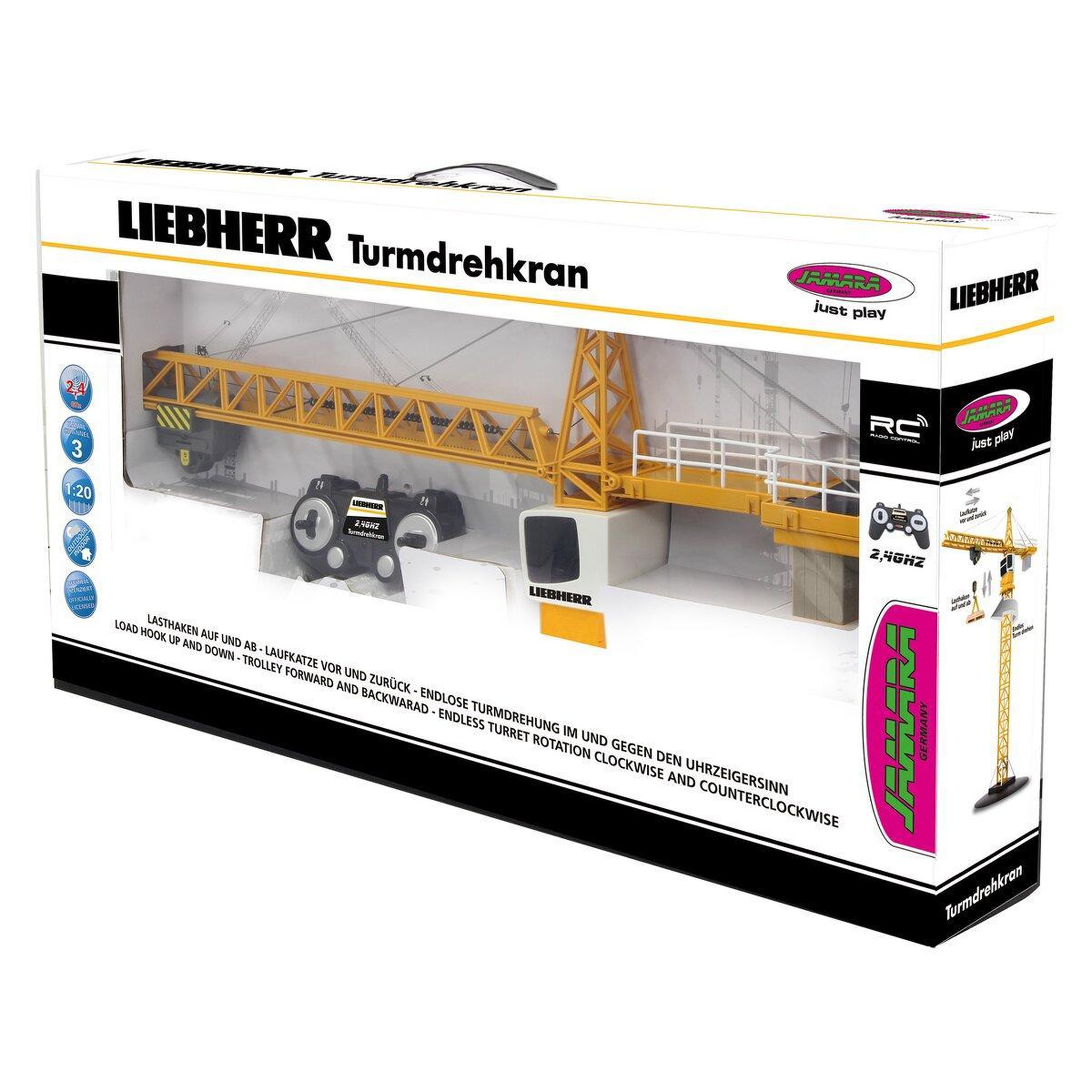 Voir la diapositive 2 : Jamara Grue à tour tournante Liebherr 2,4GHz