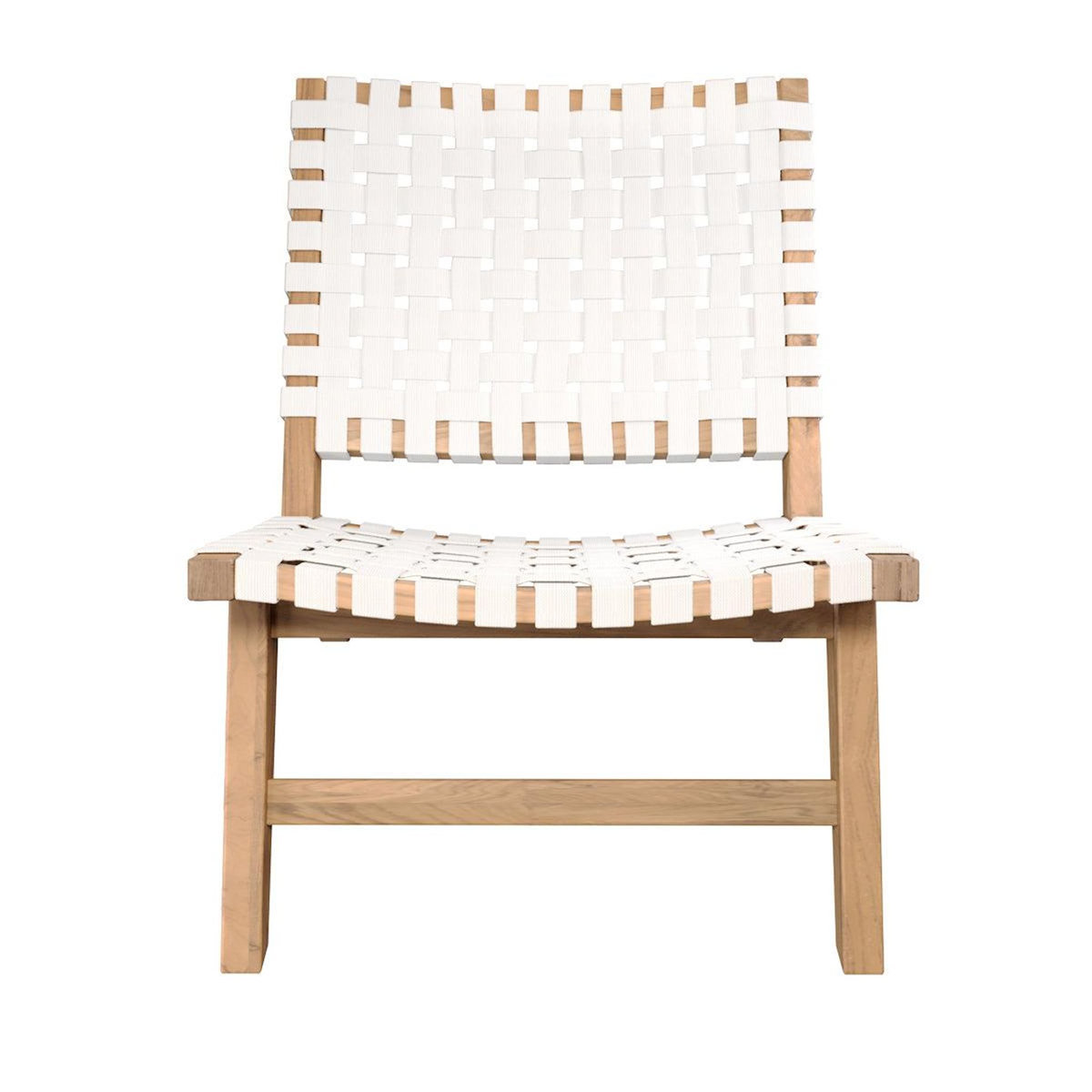 Rendez vous déco Fauteuil de jardin en teck et sangles en tissu noir - Tao