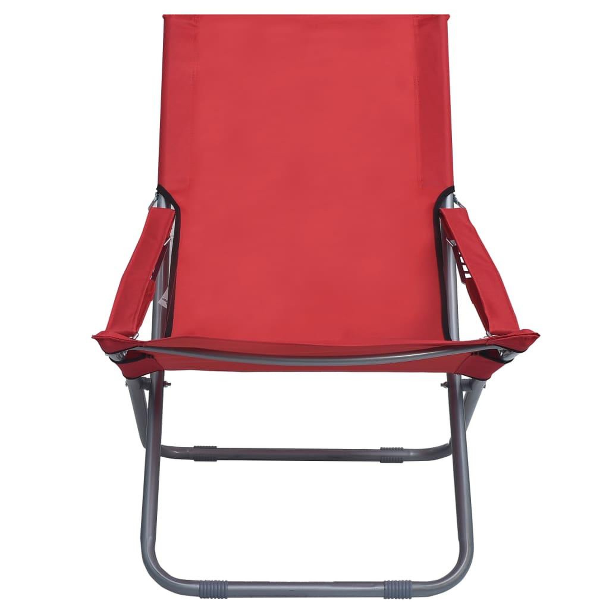 Voir la diapositive 3 : VIDAXL Chaises pliables de plage lot de 2 Tissu Rouge