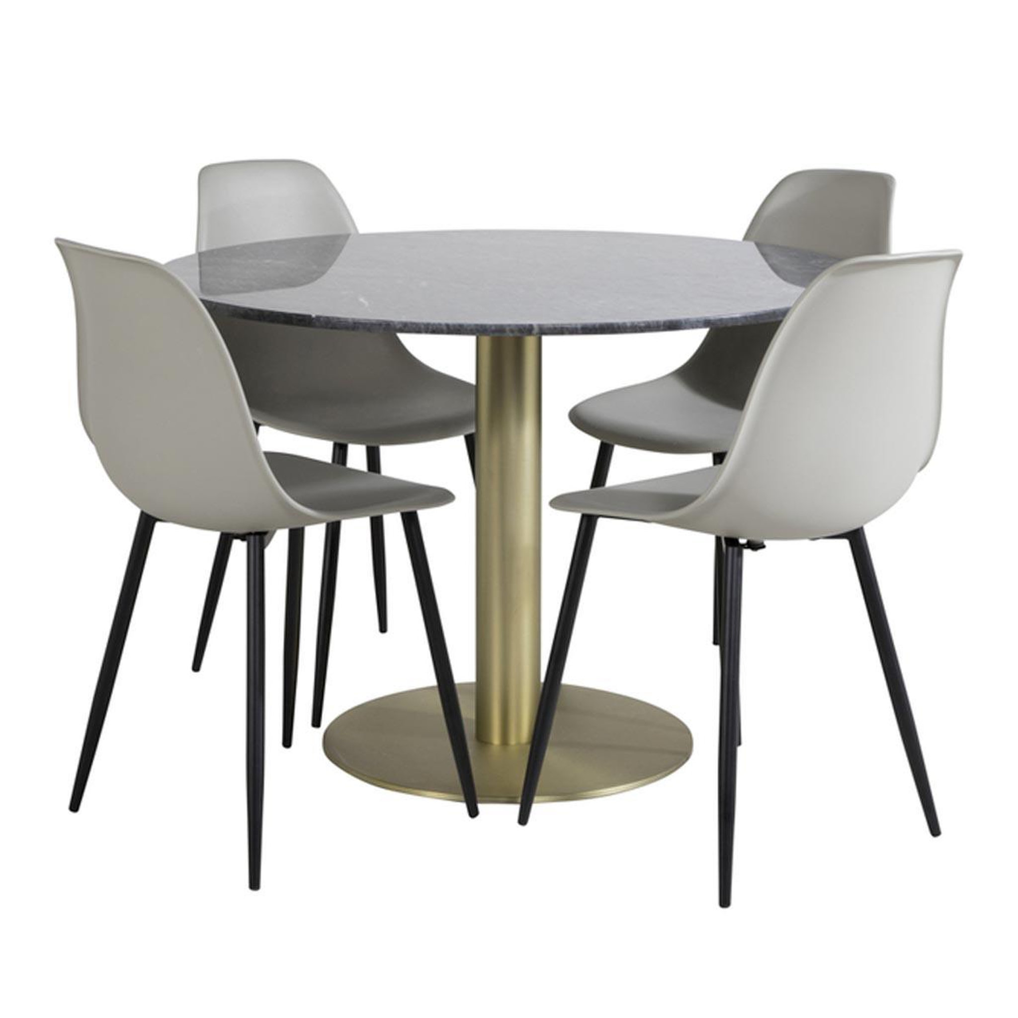 Paris Prix Ensemble table à manger & 4 chaises  estelle & polar  106cm gris foncé & gris