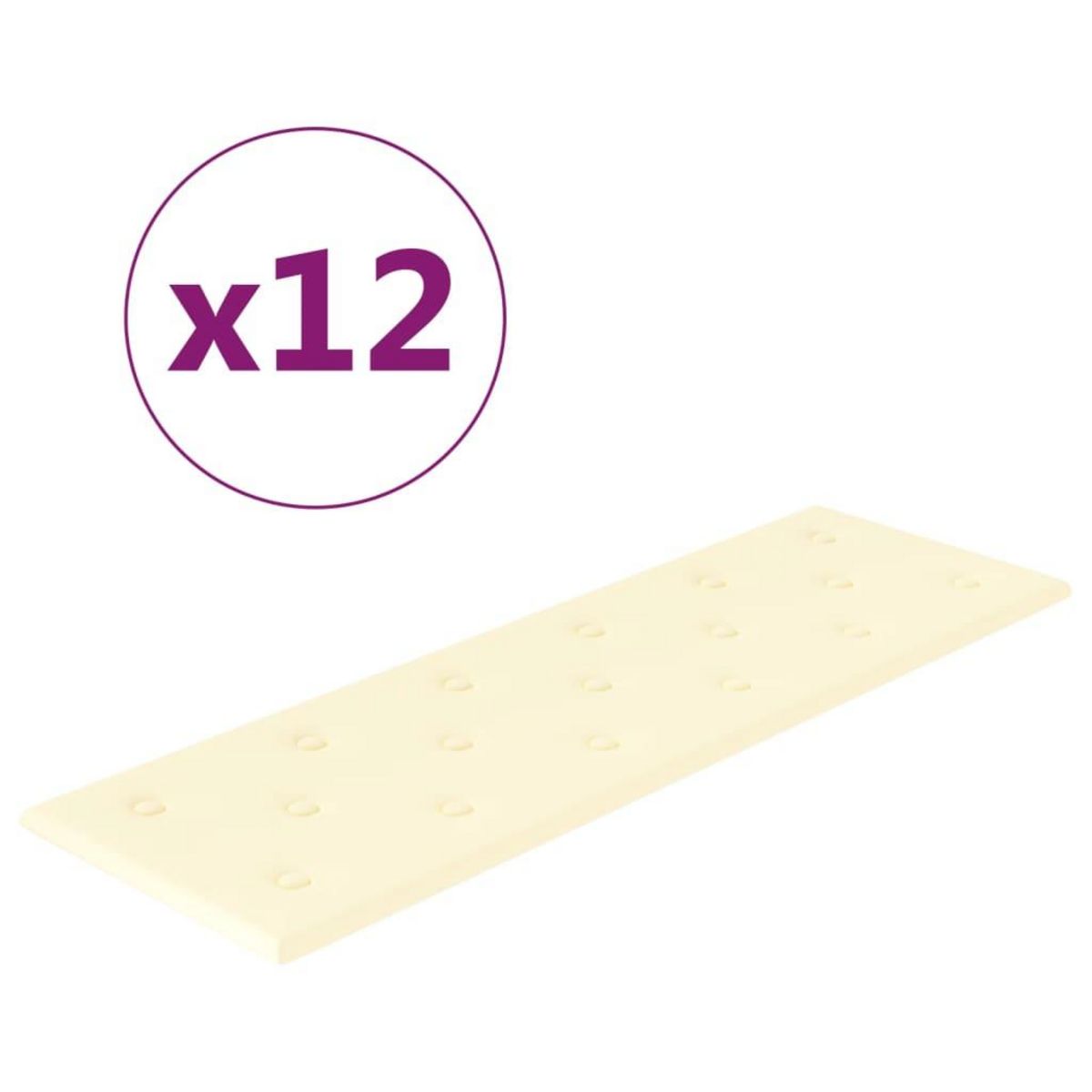 VIDAXL Panneaux muraux 12 pcs Creme 90x30 cm Similicuir 3,24 m^2