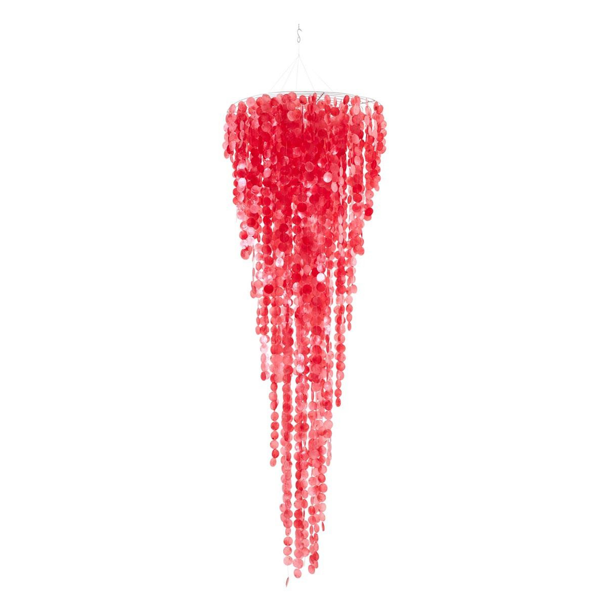 J-LINE Suspension déco en capiz  betsy  250cm rouge