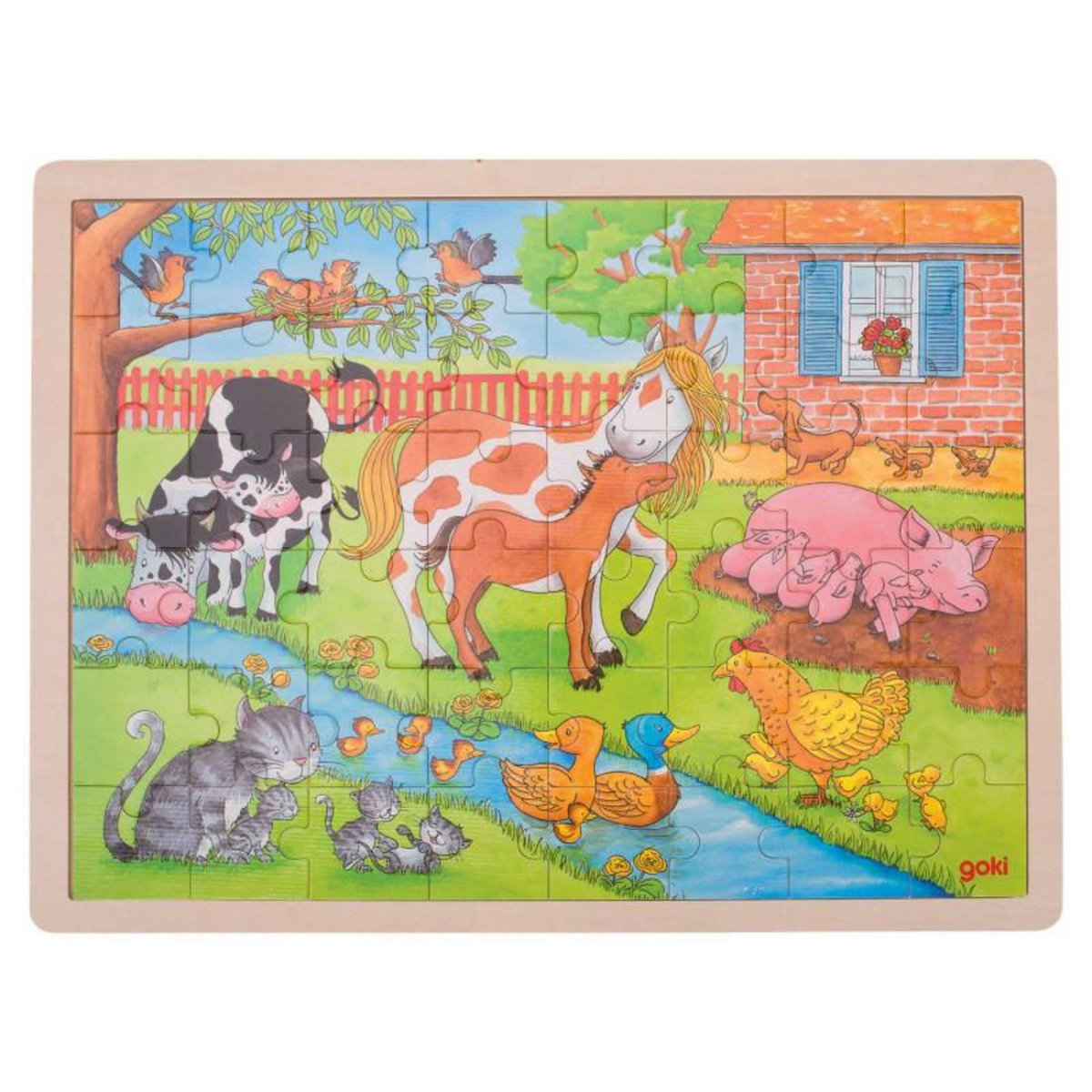 Goki GOKI Wooden Puzzle - On the Farm, 48pcs.