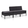 Voir la diapositive 1 : VIDAXL Salon de jardin 3 pcs avec coussins Resine tressee Noir