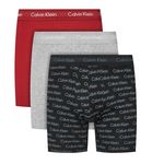 CALVIN KLEIN JEANS X3 Boxers /Gris/Rouge Homme Calvin Klein Jeans Boxer Brief 3. Coloris disponibles : Noir